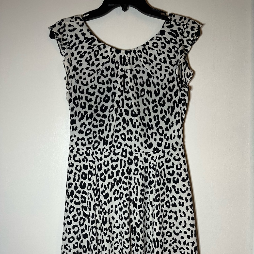Express black and white animal print dress